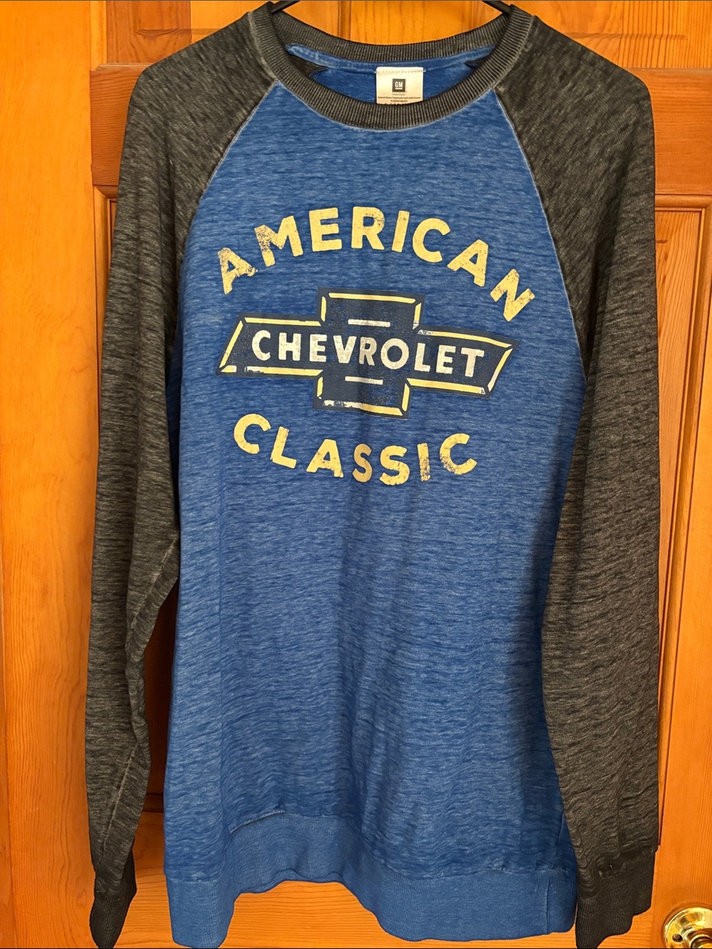 Chevrolet American Classic Long Sleeve Raglan Tee - Blue/Gray